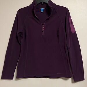 Eddie Bauer Fleece Vampire Gothic Cozy Soft 1/4 Zip Layering Cool Night S